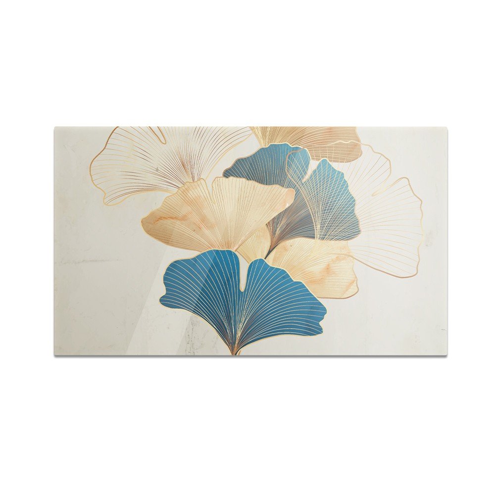 Szklana deska kuchenna HOMEPRINT Zielono złote liście 60x52 cm