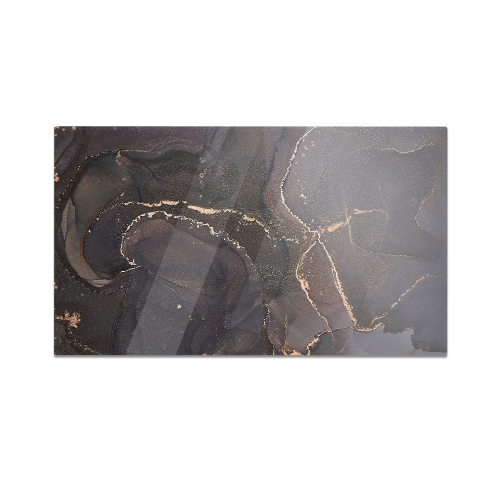 Szklana deska kuchenna HOMEPRINT Czarno-złoty marmur 60x52 cm