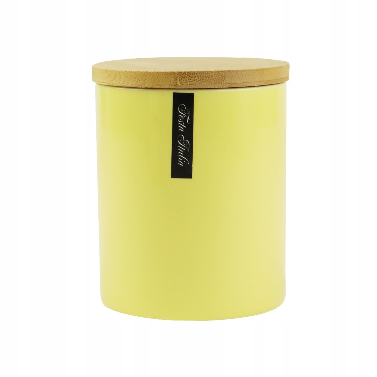 Pojemnik NAPOLI porcelanowy żółty drewniana 12 CM