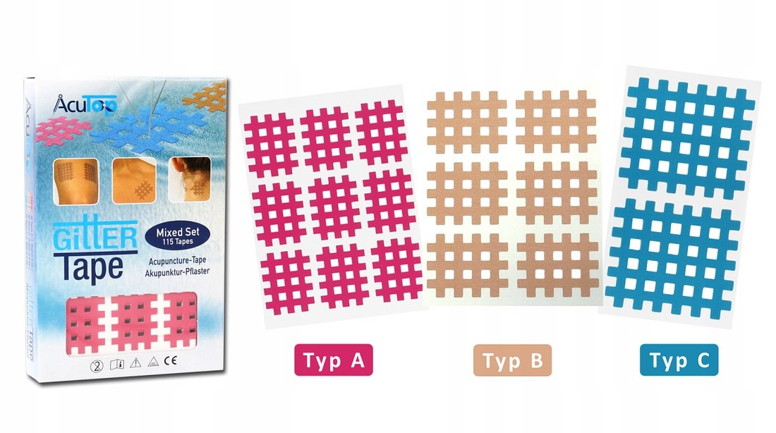 PLASTRY KRZYŻOWE TAPE WAFLE CURE CURE ZESTAW
