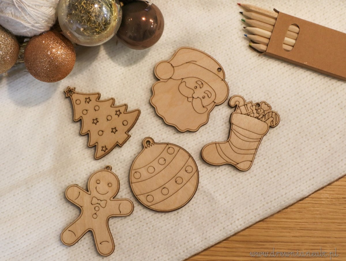 Bombki do kolorowania, ozdoby świąteczne 5 szt.