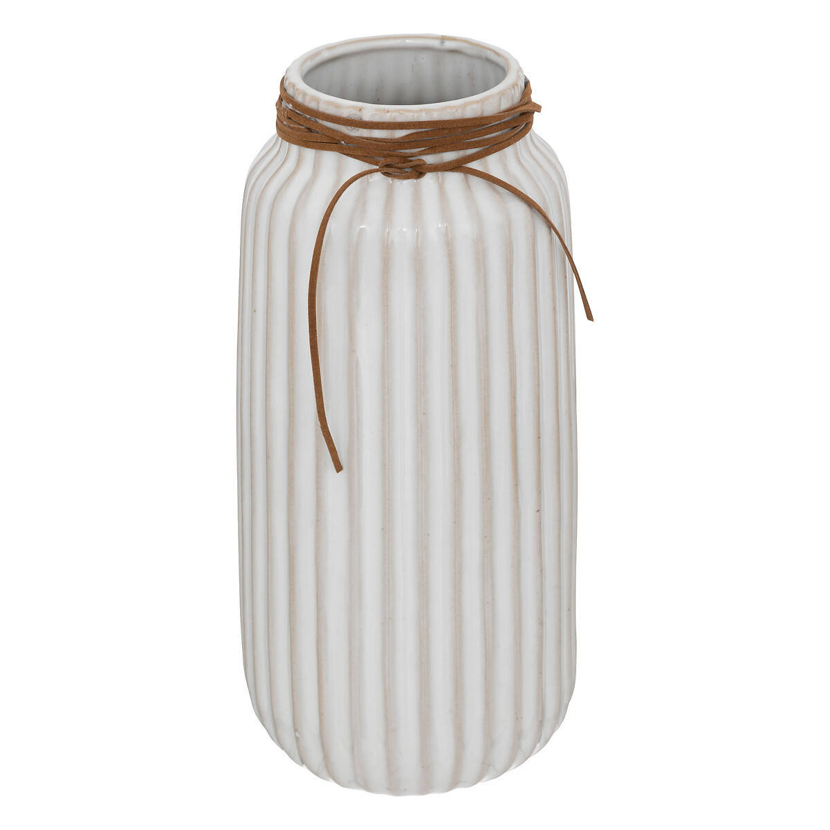 Ceramiczny wazon z ozdobnym rzemieniem, 28,5 cm
