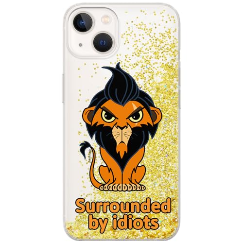 ERT GROUP etui na telefon Apple Iphone 13, case oryginalny i oficjalnie licencjonowany przez Disney, wzór Scar 001, optymalnie dopasowane, z efektem płynnego brokatu