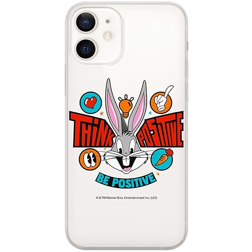 ERT GROUP etui na telefon Iphone 12 Mini, case oryginalny i oficjalnie licencjonowany przez Looney Tunes, wzór Bugs 020, optymalnie dopasowane, plecki z TPU częściowo przeźroczyste