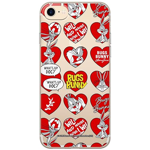 ERT GROUP etui na telefon Iphone 7/8/ SE 2/ SE 3, case oryginalny i oficjalnie licencjonowany przez Looney Tunes, wzór Bugs 022, optymalnie dopasowane, plecki z TPU częściowo przeźroczyste