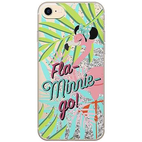 ERT GROUP etui na telefon Apple Iphone 7/8/ SE 2/ SE 3, case oryginalny i oficjalnie licencjonowany przez Disney, wzór Minnie 041, optymalnie dopasowane, z efektem płynnego brokatu