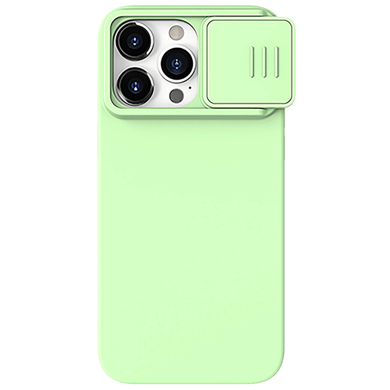 Silikonowe etui Nillkin CamShield Silky Silicone Case do iPhone 15 Pro z osłoną na aparat - miętowe