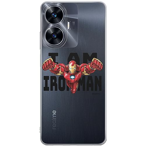 ERT GROUP etui na telefon Realme C55, case oryginalny i oficjalnie licencjonowany przez Marvel, wzór Iron Man 028, optymalnie dopasowane, plecki z TPU częściowo przeźroczyste