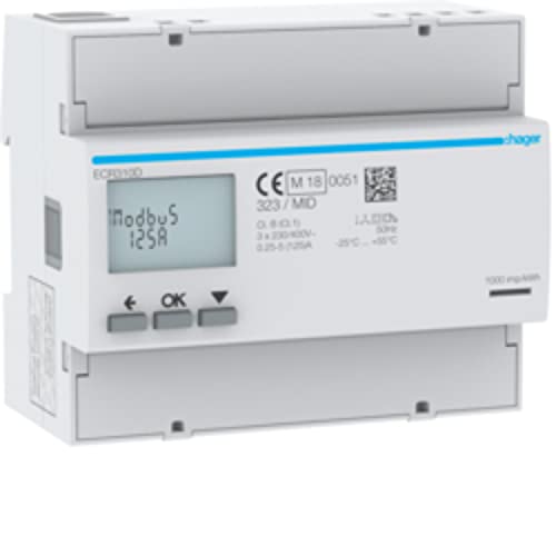 HAGER polo Licznik energii elektrycznej 3-fazowy 125A 6M Modbus MID agardio.measure ECR310D ECR310D