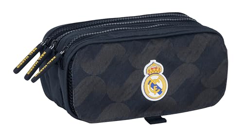REAL MADRID 2. WYPOSAŻENIE 23/24 - Triple Big, etui dziecięce, etui dla dzieci, idealne dla dzieci w wieku szkolnym, wygodne i wszechstronne, jakość i wytrzymałość, 21,5x8x10 cm, Granatowy, Granatowy,