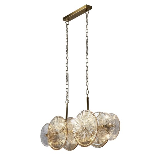 Wagon Wheel lampa wisząca 10xG9 brązowa/bursztyn/przeźroczysta 88210-10BZ