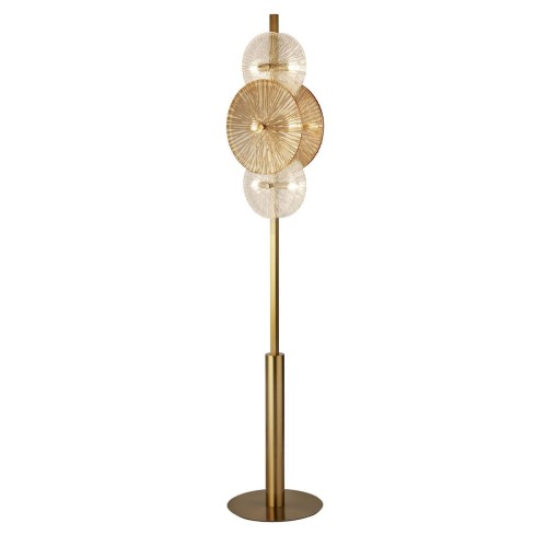 Wagon Whell lampa podłogowa 6xG9 brązowa/bursztyn/przeźroczysta EU88212-6BZ
