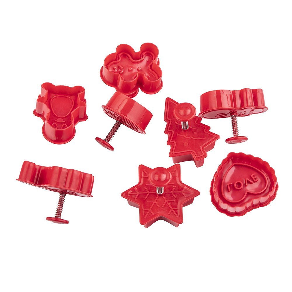 Komplet 8 Wykrawaczy Z Funkcją Stempelków Boże Narodzenie 6,5x6,5x4 Cm Lumarko!