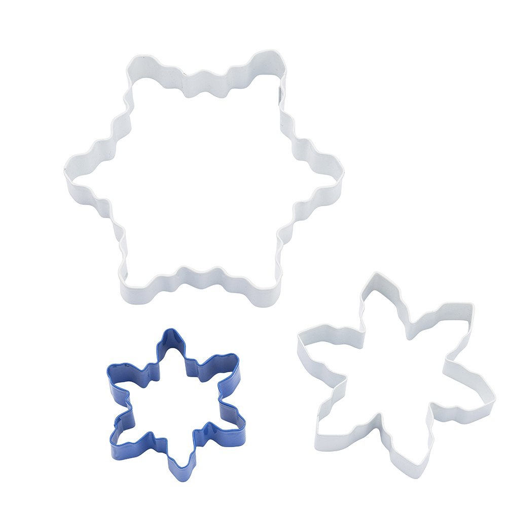 Komplet 3 Wykrawaczy Nierdzewnych Śnieżynka 6x2; 9,5x2; 12x2 Cm Lumarko!