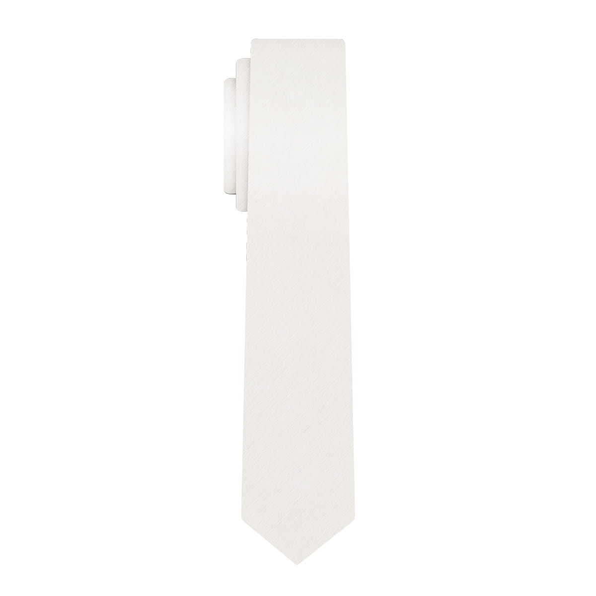 Krawat biały gładki z poprzecznymi paseczkami EM 27 - EM Men's Accessories