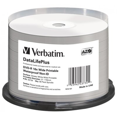 Verbatim Dysk DVD-R 16x 4,7GBSpin50 NAD WATPR43734