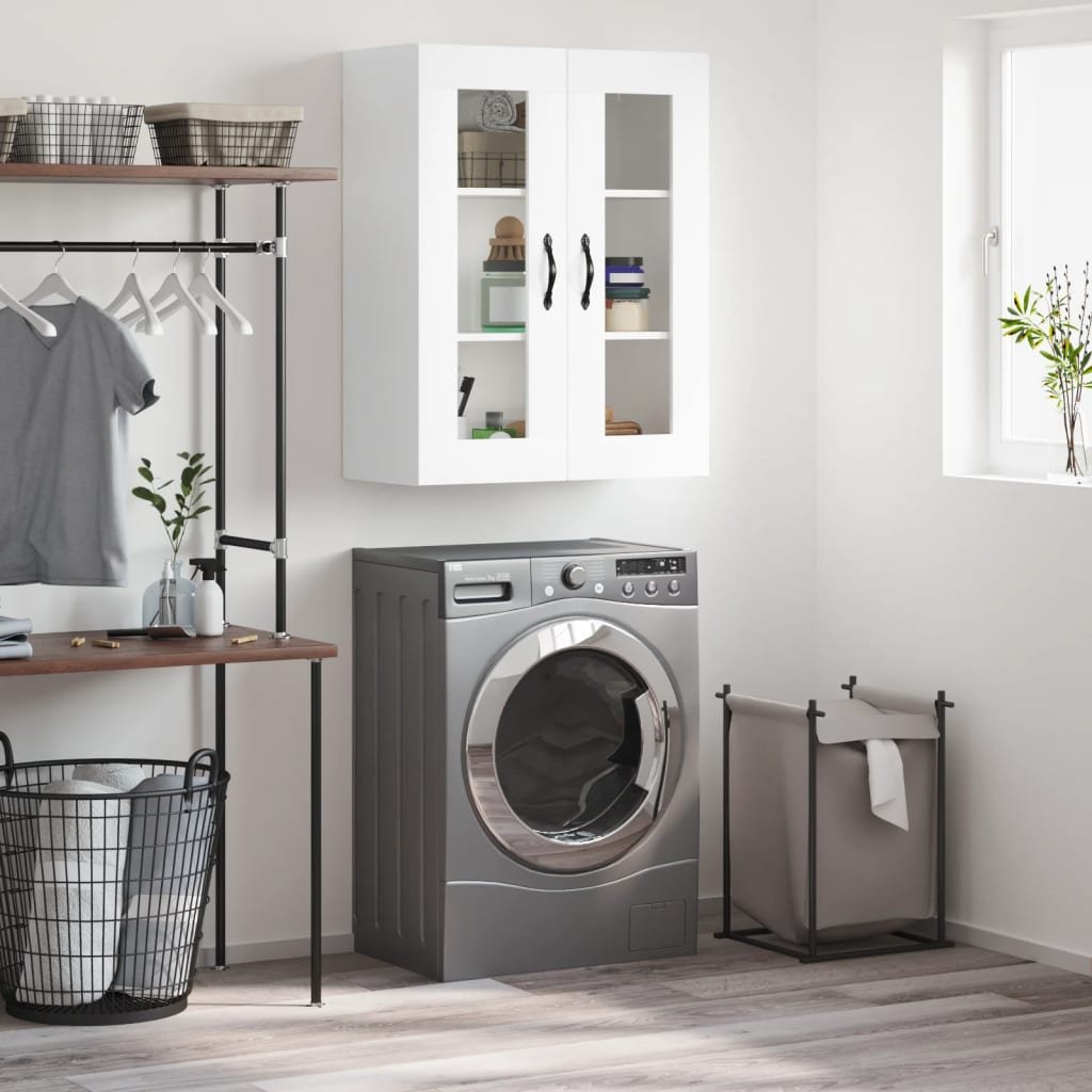 vidaXL Szafka wisząca, biała, 69,5x34x90 cm, materiał drewnopochodny