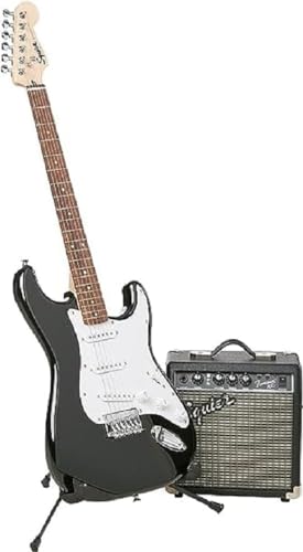 Squier by Fender Stratocaster Electric Guitar Starter Pack, Laurel Fingerboard, w zestawie Frontman 10G Guitar Amp, Padded Gig Bag, Cable, Strap & Strings