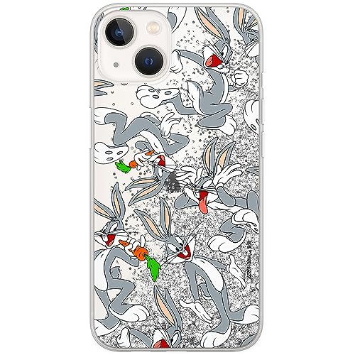 ERT GROUP etui na telefon Apple Iphone 13 MINI, case oryginalny i oficjalnie licencjonowany przez Looney Tunes, wzór Bugs 013, optymalnie dopasowane, z efektem płynnego brokatu