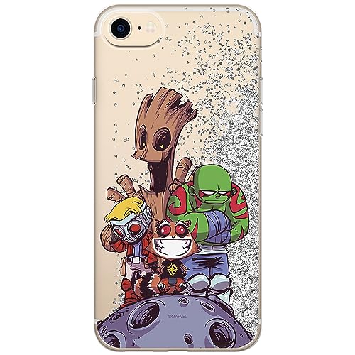 ERT GROUP etui na telefon Apple Iphone 7/8/ SE 2/ SE 3, case oryginalny i oficjalnie licencjonowany przez Marvel, wzór Guardians of the Galaxy 017, optymalnie dopasowane, z efektem płynnego brokatu