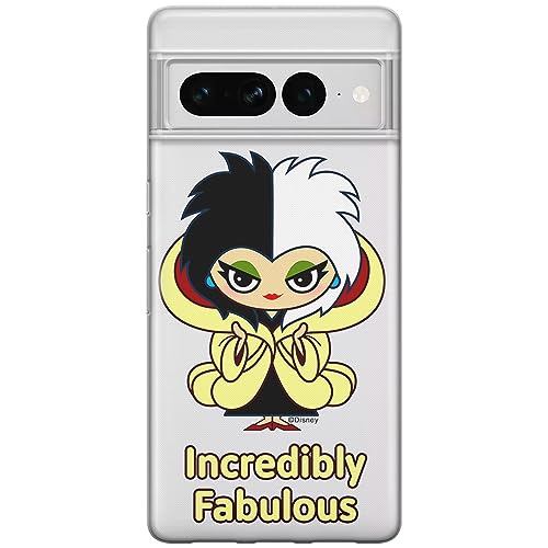 ERT GROUP etui na telefon Google PIXEL 7 PRO, case oryginalny i oficjalnie licencjonowany przez Disney, wzór Cruella 006, optymalnie dopasowane, plecki z TPU częściowo przeźroczyste