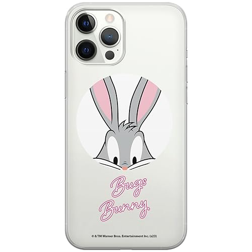 ERT GROUP etui na telefon Iphone 12 PRO MAX, case oryginalny i oficjalnie licencjonowany przez Looney Tunes, wzór Bugs 023, optymalnie dopasowane, plecki z TPU częściowo przeźroczyste