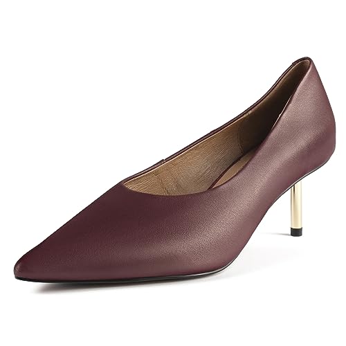 L37 HANDMADE SHOES Damskie czółenka I Wysokie Obcasy I Skóra Naturalna I Ręcznie robione Buty I Unikalny Styl I Deja Vu Pump, Bordeaux, 36 EU, bordowy, 36 EU