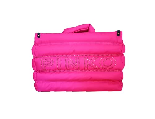 Pinko Shopper Nylon Recykling + MICR, Torba damska, N17Q_Pink Antique Gold, N17q_pink Pinko-antique Gold