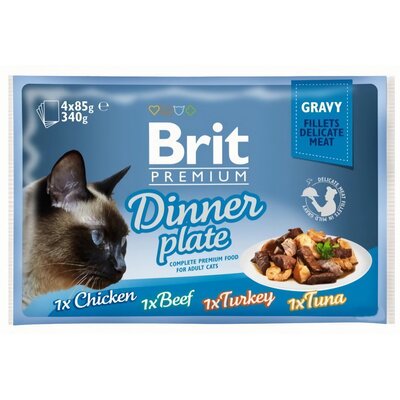 Brit Kot Saszetka 4 X 85g Zestaw Filecików w Sosie