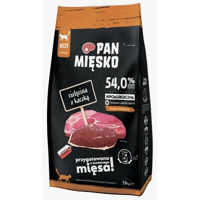 Pan Mięsko cielęcina z kaczką M sucha karma dla kota waga 1.6 kg