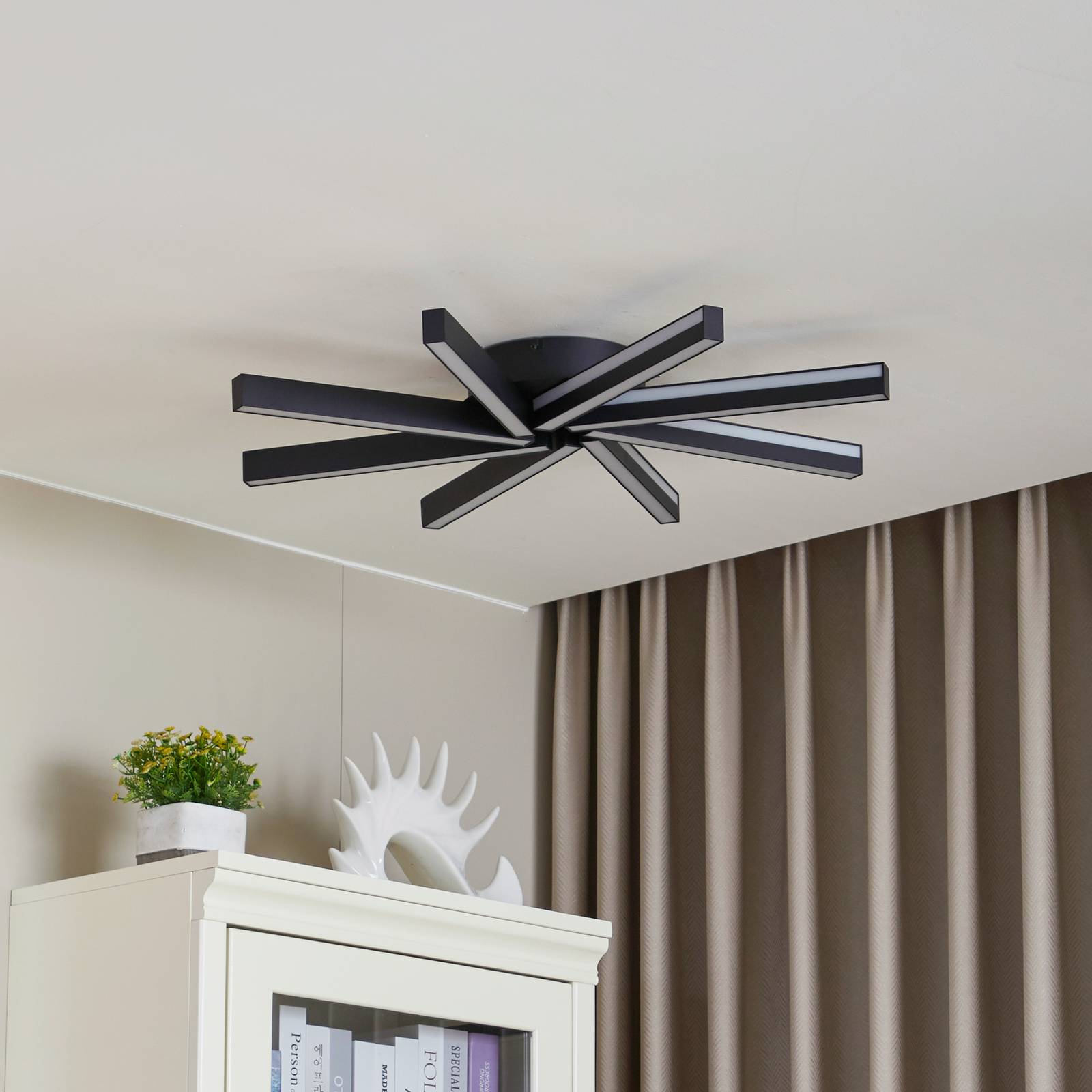 Lucande Smart lampa sufitowa LED Tjado Ø 70 cm czarna RGBW