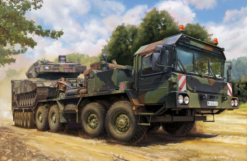 TRUMPETER, Model plastikowy Slt-56 Tractor with 56t Semi Trailer