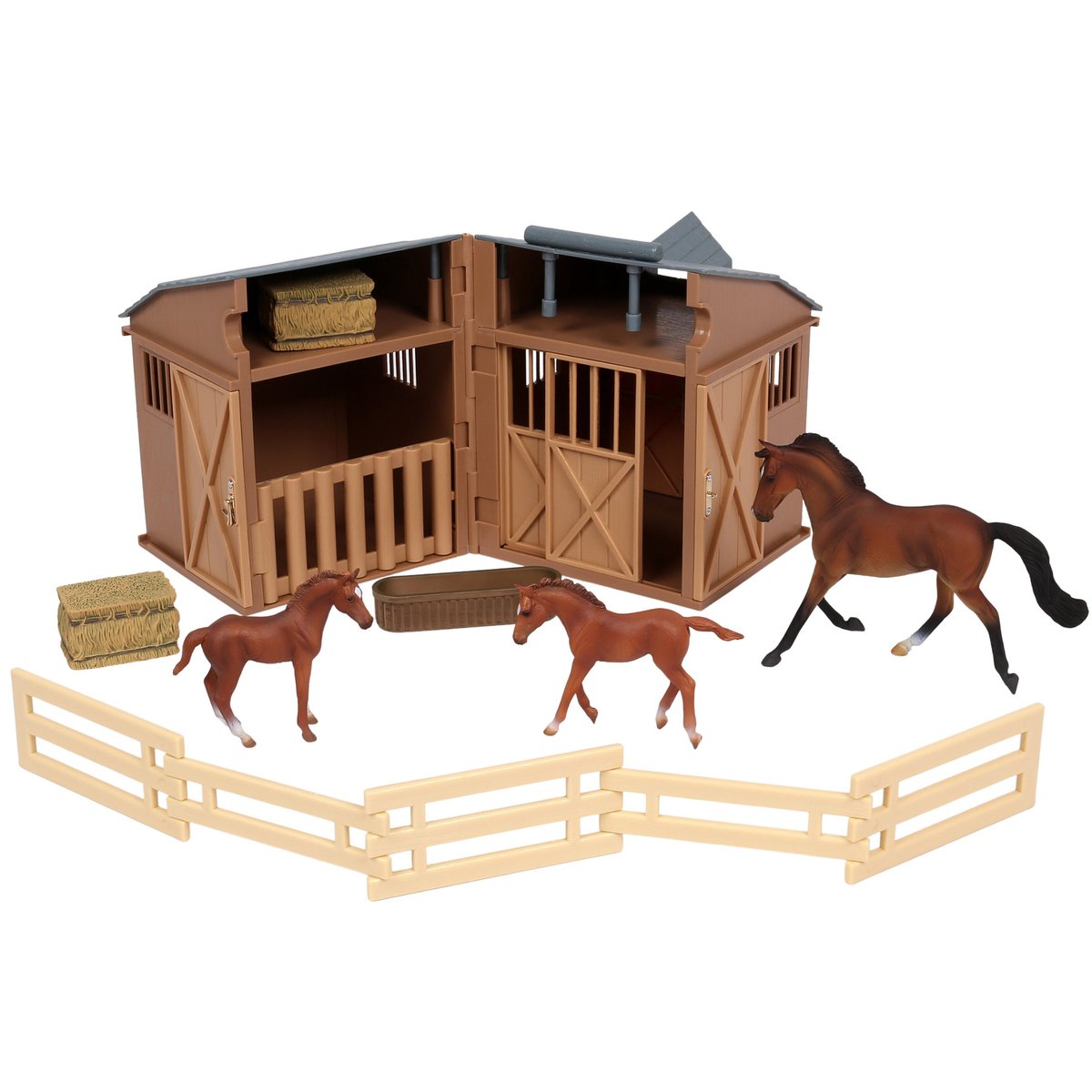 Collecta Zestaw figurek, stajnia z końmi i akcesoriami