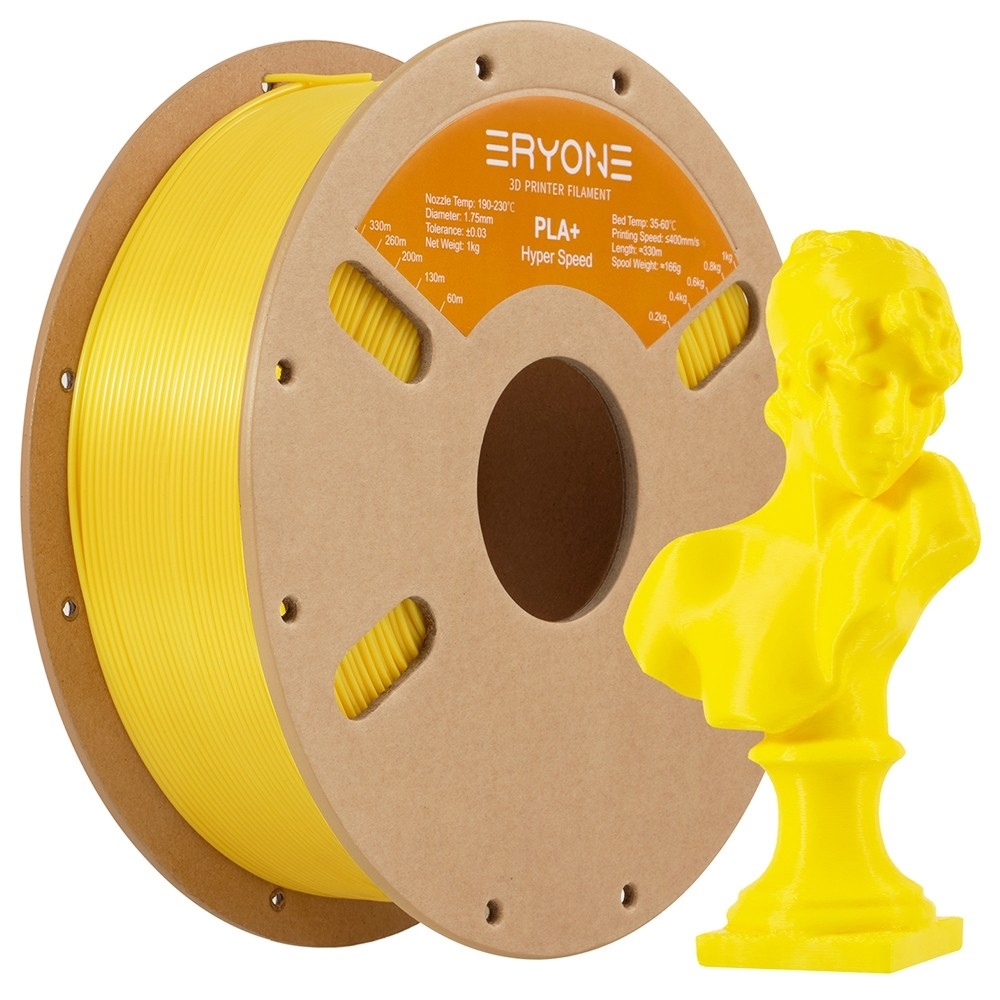 ERYONE 1.75mm High Speed PLA  3D Printing Filament 1KG Yellow