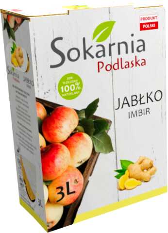 Sok Jabłkowy tłoczony z imbirem 3L