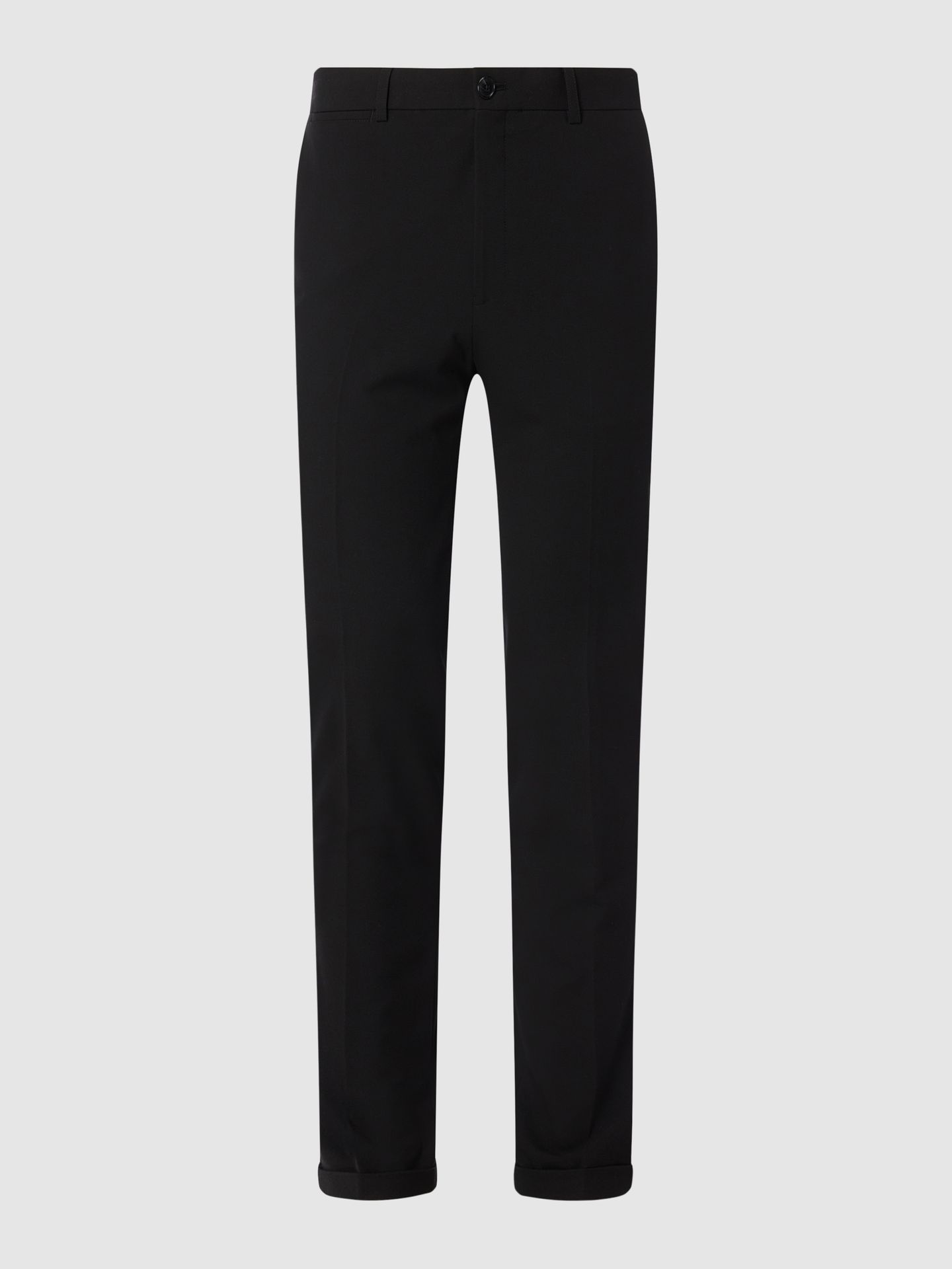 Chinosy o kroju straight fit z dżerseju model ‘Liam’