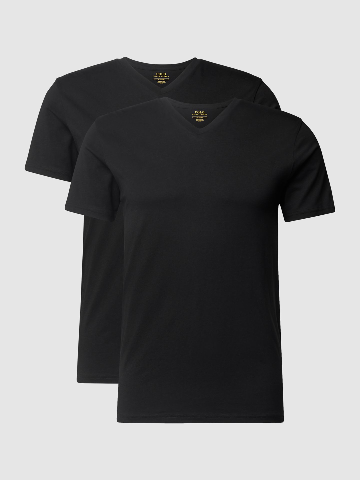 T-shirt z bawełny z dekoltem w serek w zestawie 2 szt.