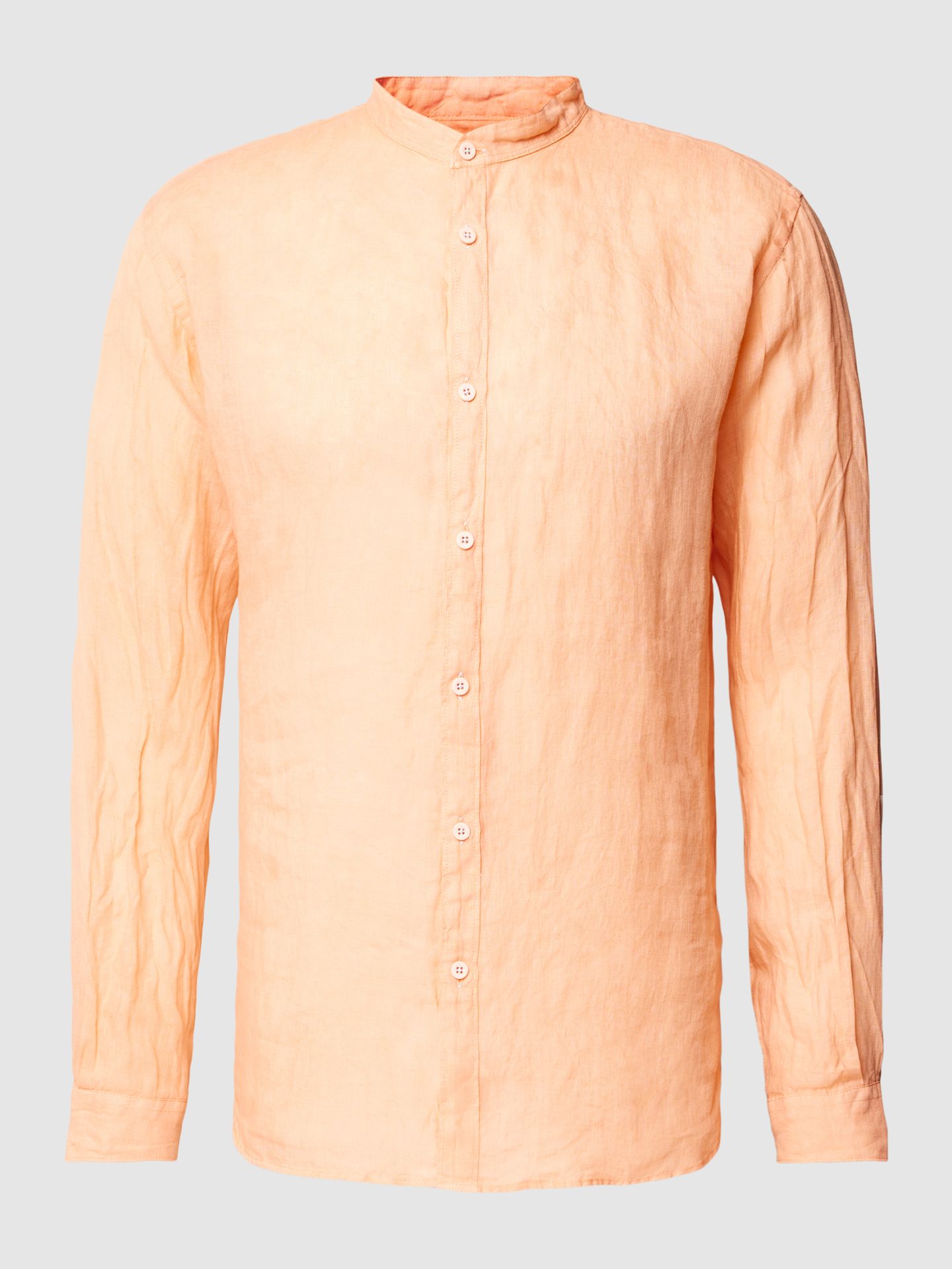 Koszula casualowa z lnu ze stójką