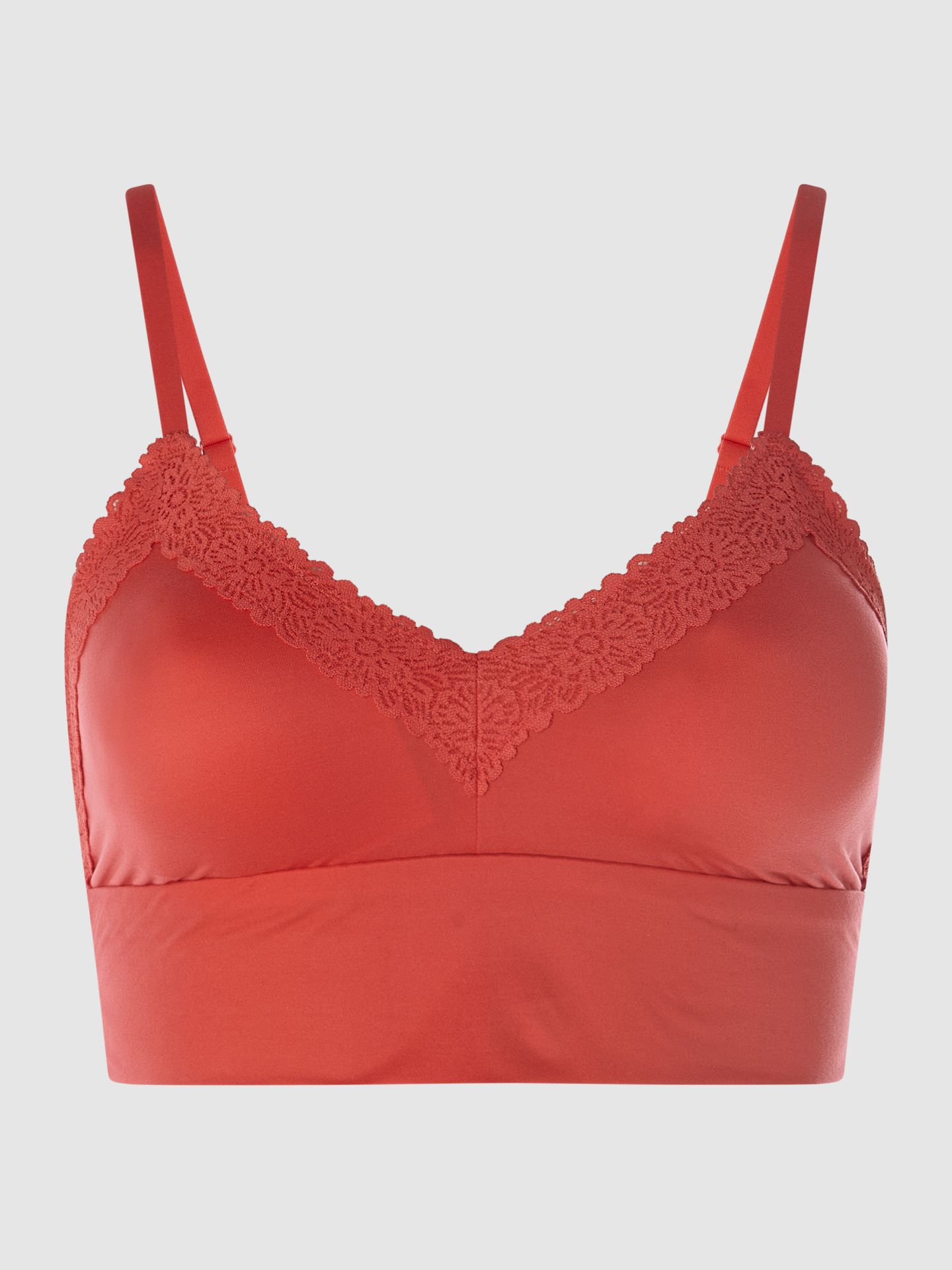 Biustonosz typu bralette z kwiatową koronką – watowany