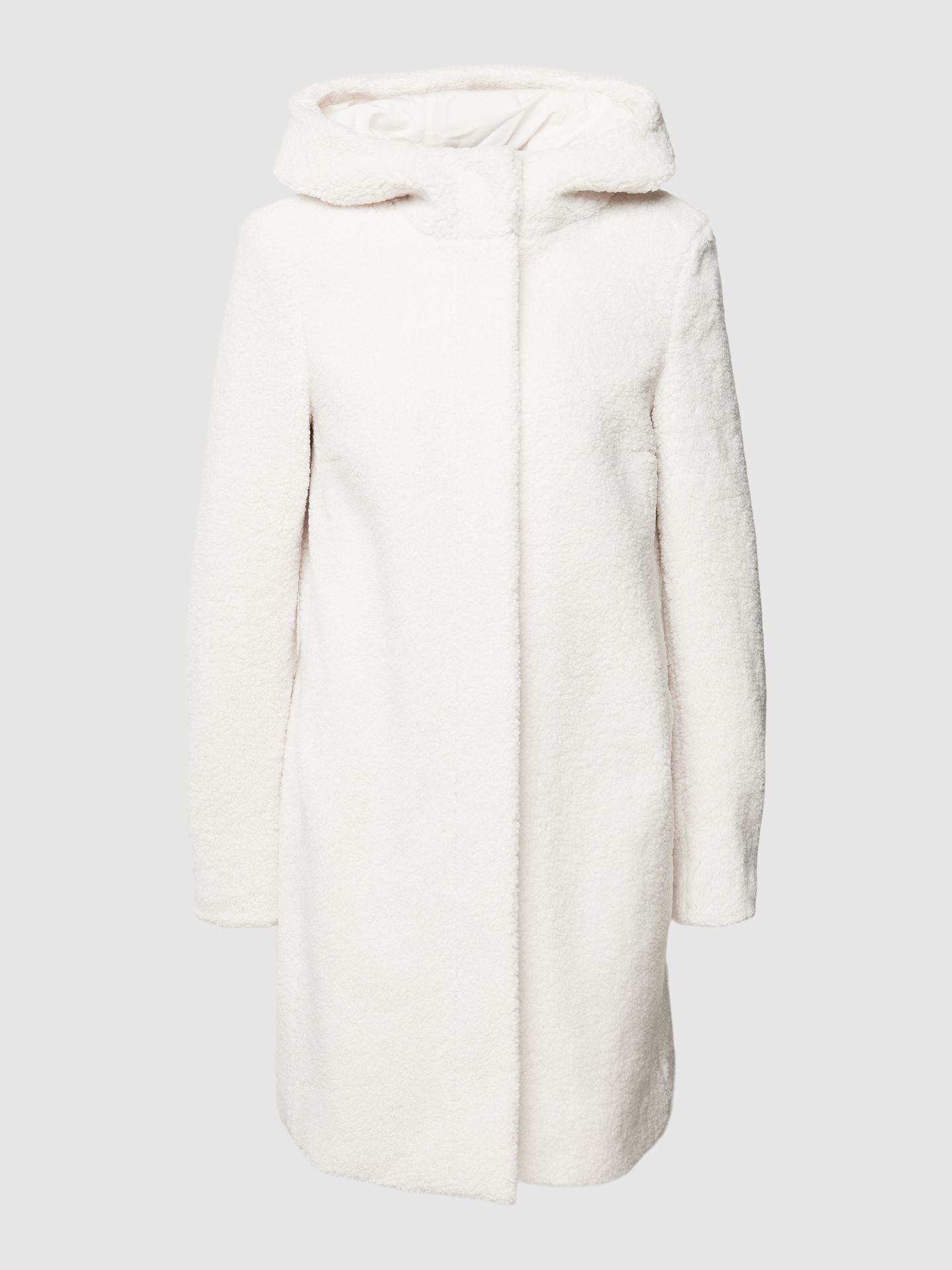 Płaszcz z imitacji futerka z kapturem