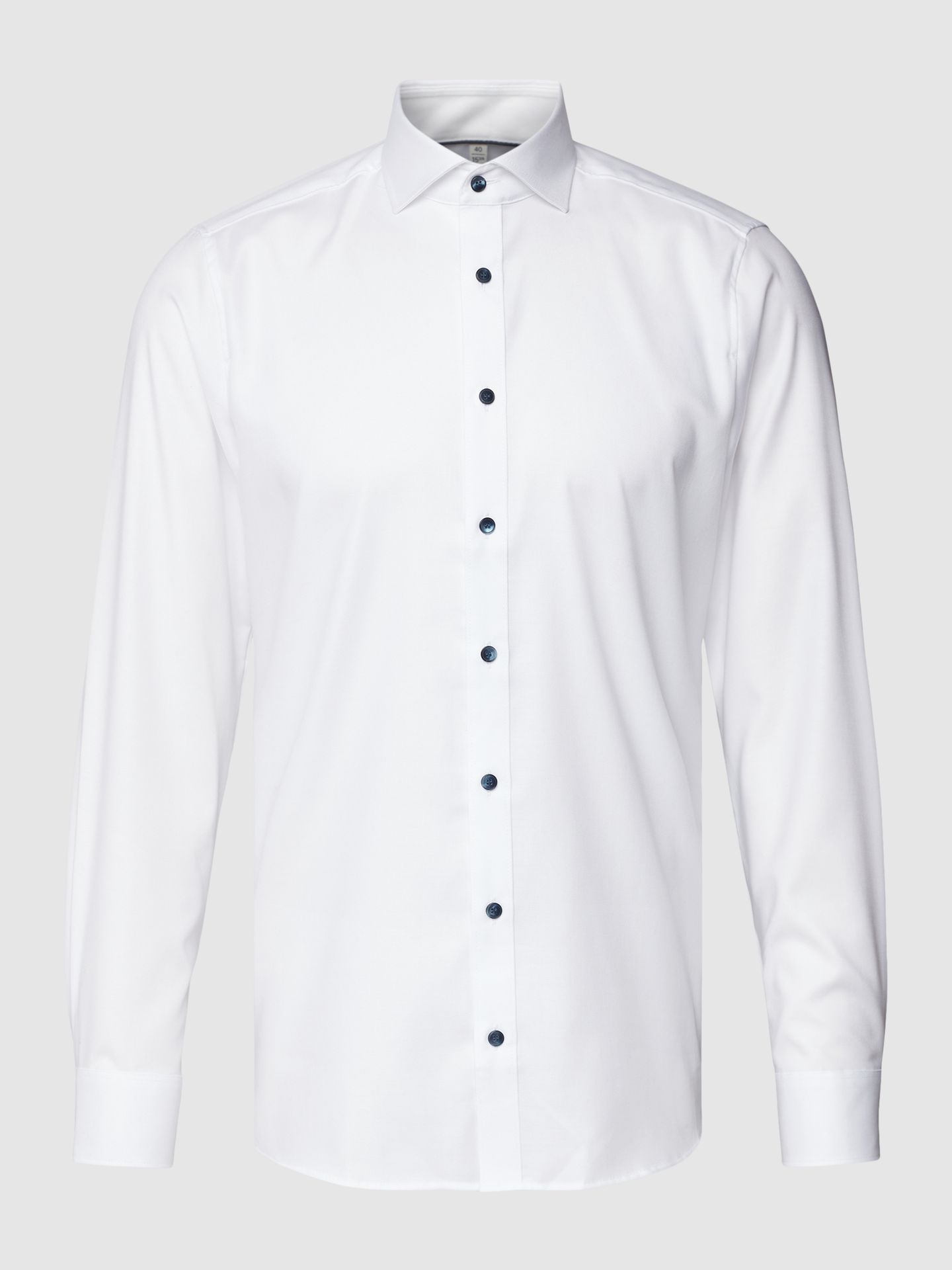 Koszula biznesowa o kroju body fit z fakturowanym wzorem model ‘Royal’