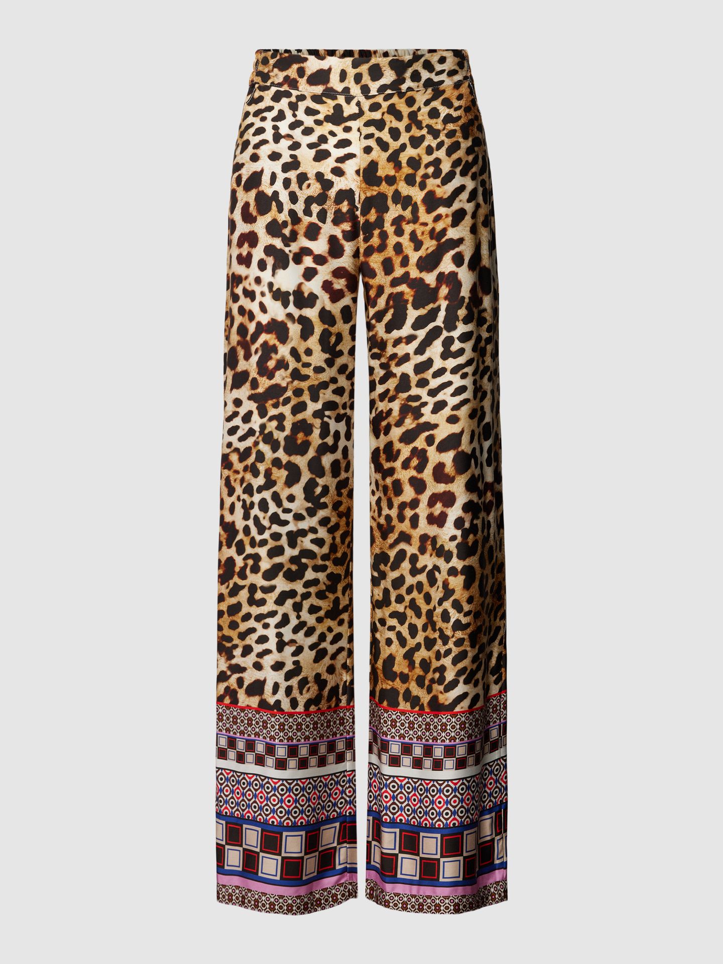 Spodnie z wiskozy ze zwierzęcym nadrukiem model ‘Leo’