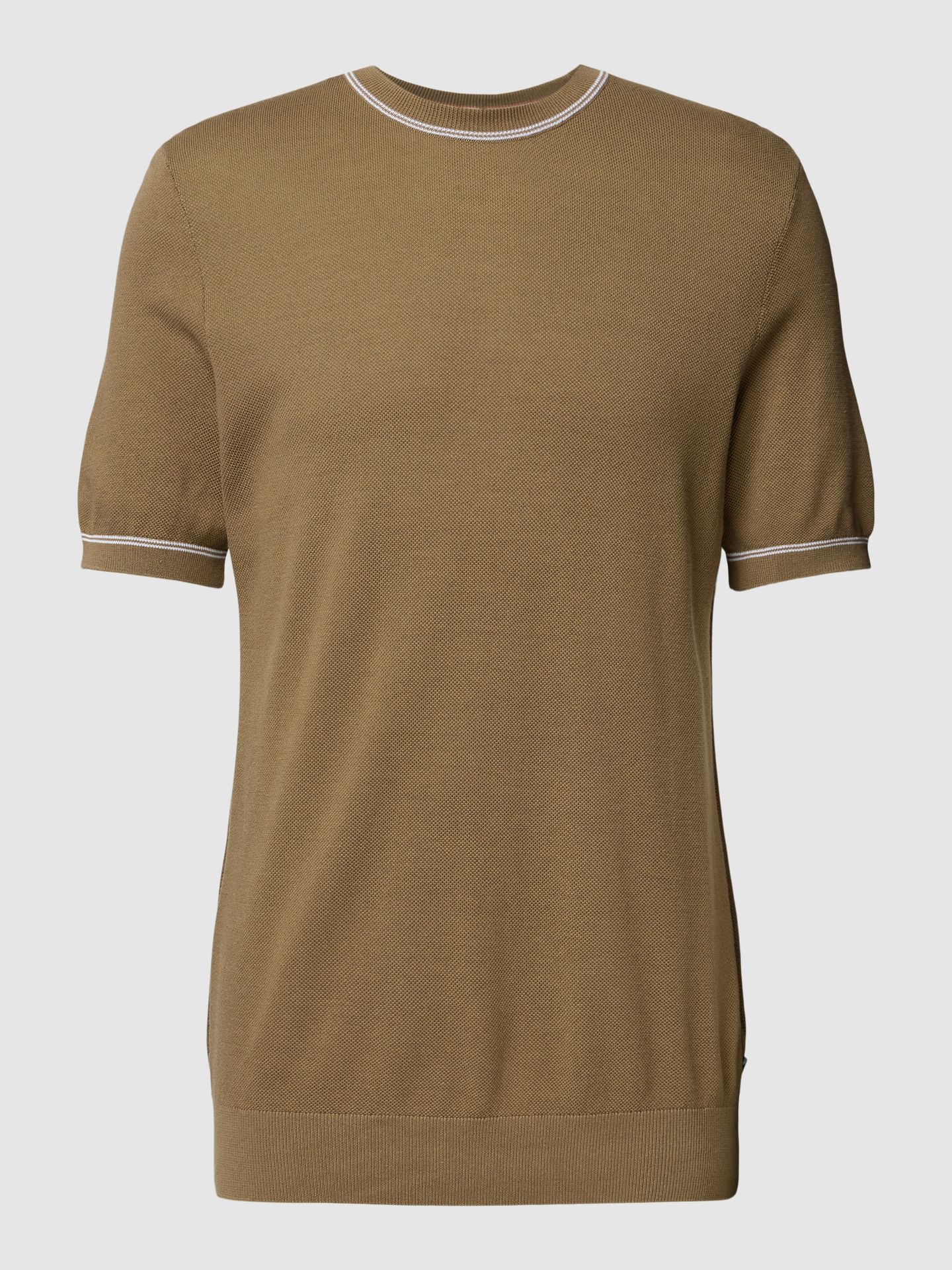 T-shirt z paskami w kontrastowym kolorze model ‘Oricco’
