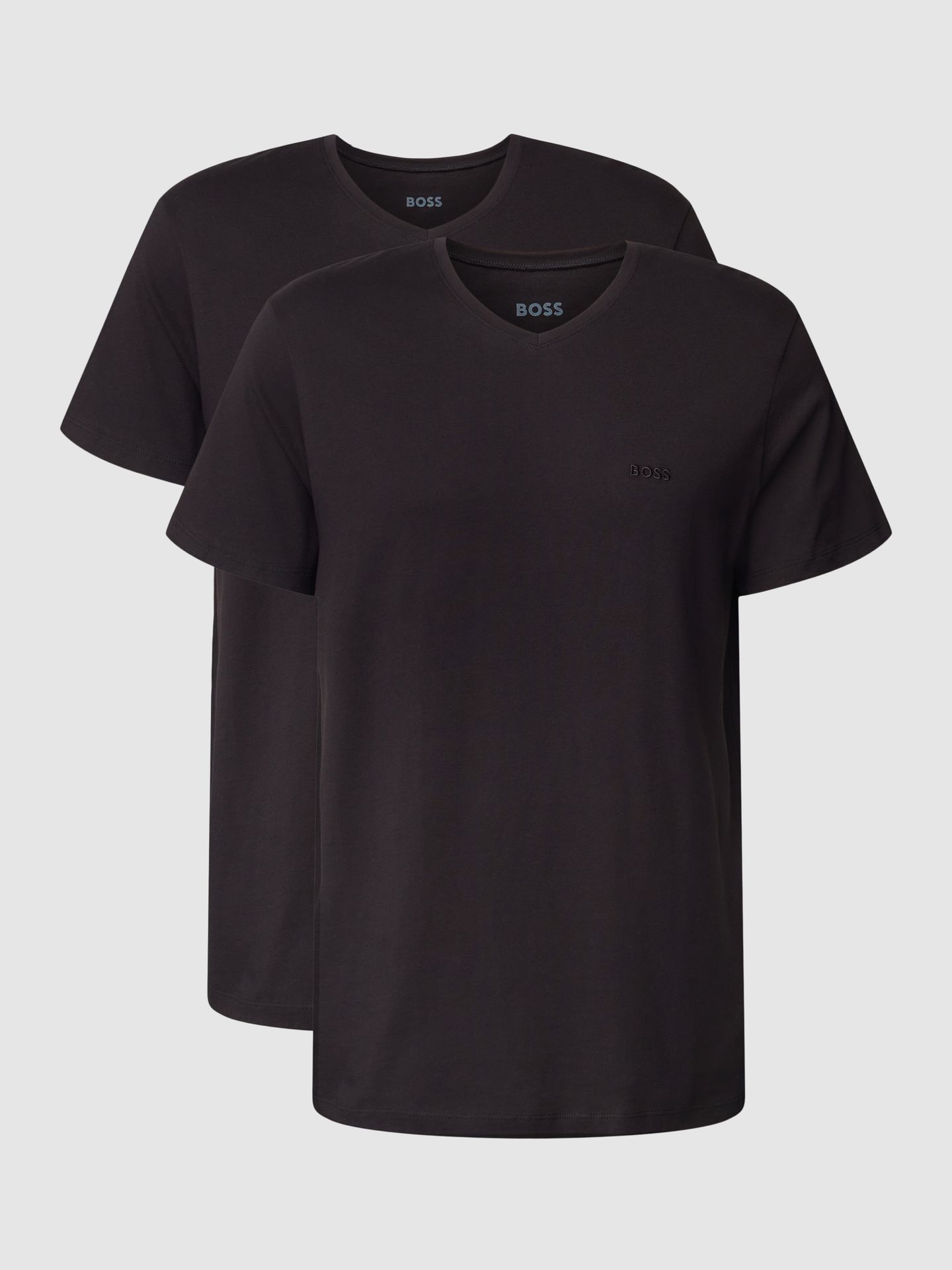 T-shirt z dekoltem w serek w zestawie 3 szt. model ‘ComfortS’