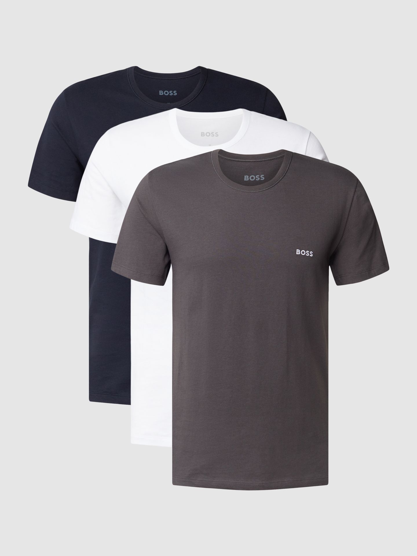 T-shirt z wyhaftowanym logo, w zestawie 3 szt., model ‘Classic’