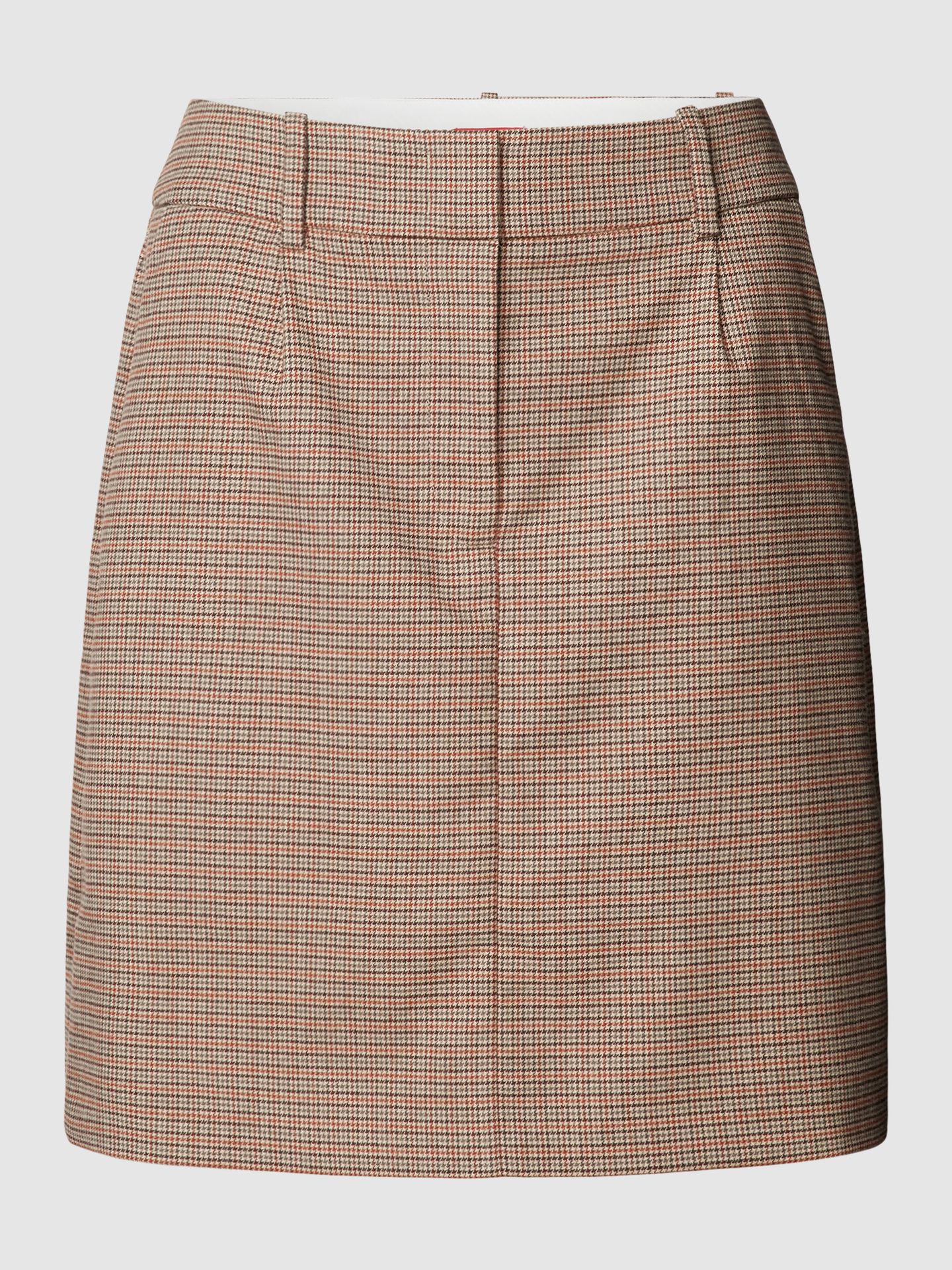 Spódnica mini o linii A ze wzorem w kratę