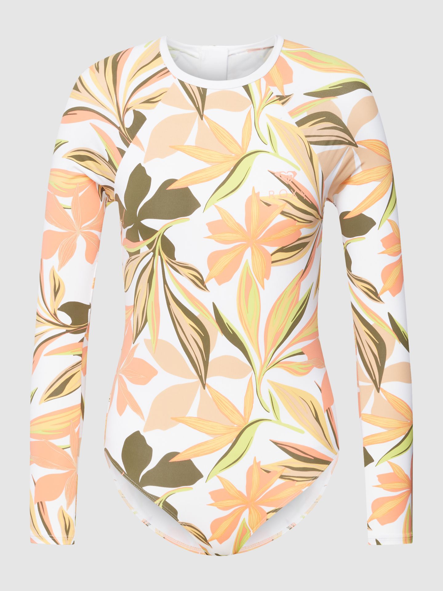 Kostium kąpielowy z nadrukiem z logo i kwiatowym wzorem na całej powierzchni