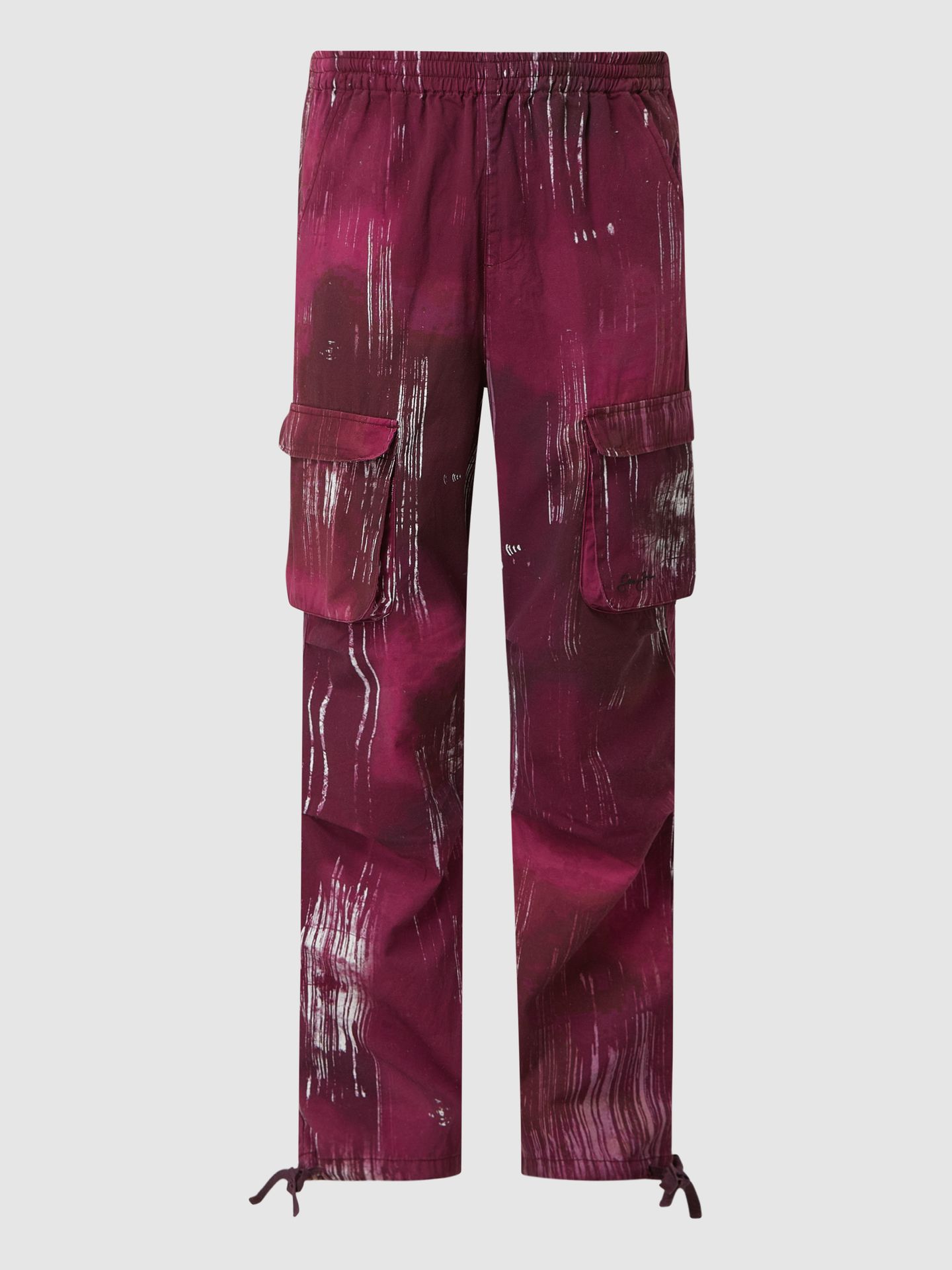 Spodnie cargo o kroju baggy fit z bawełny model ‘Script Logo Scratch’