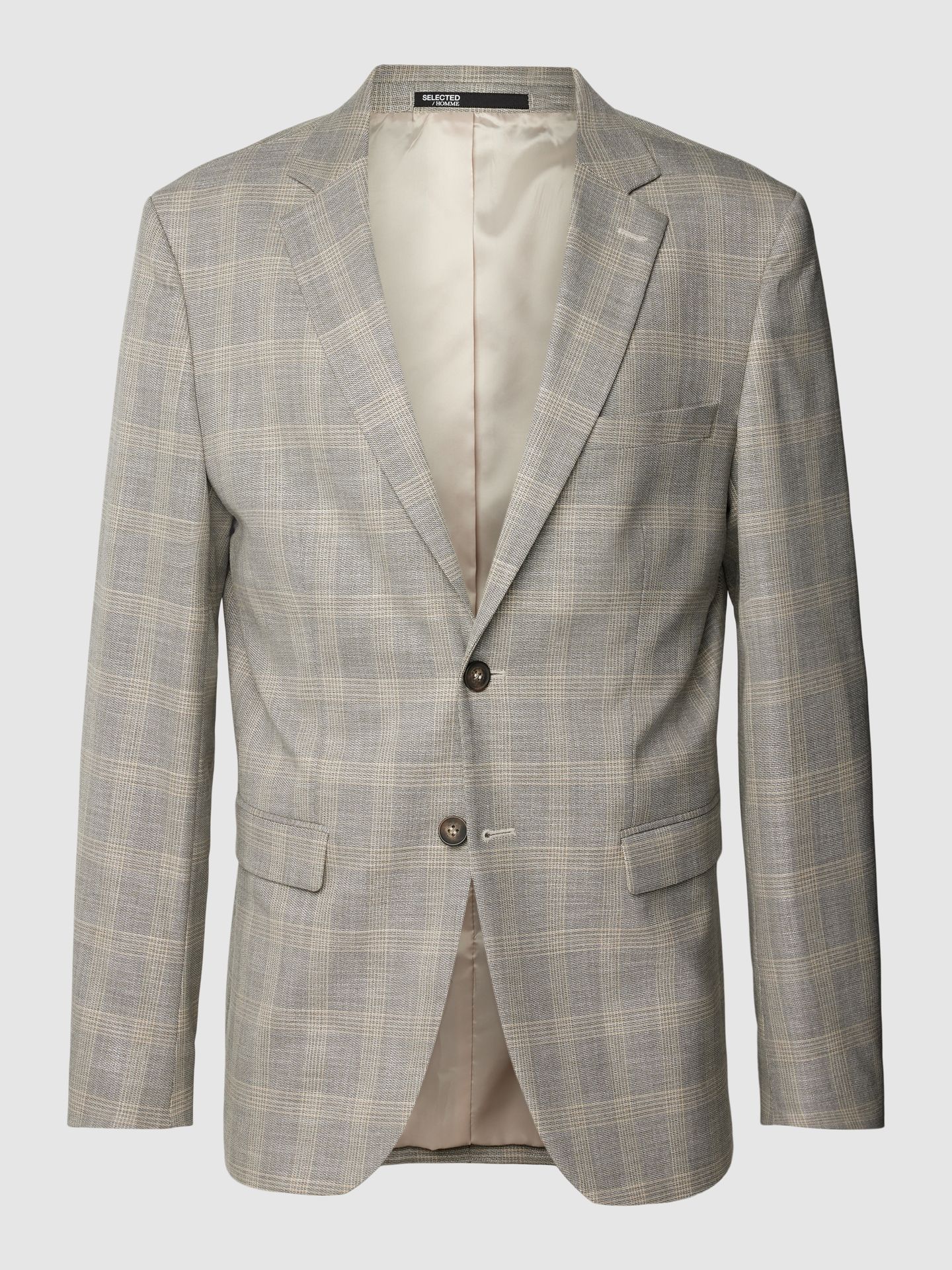 Marynarka na dwa guziki o kroju slim fit z ze wzorem w szkocką kratę model ‘NEIL’