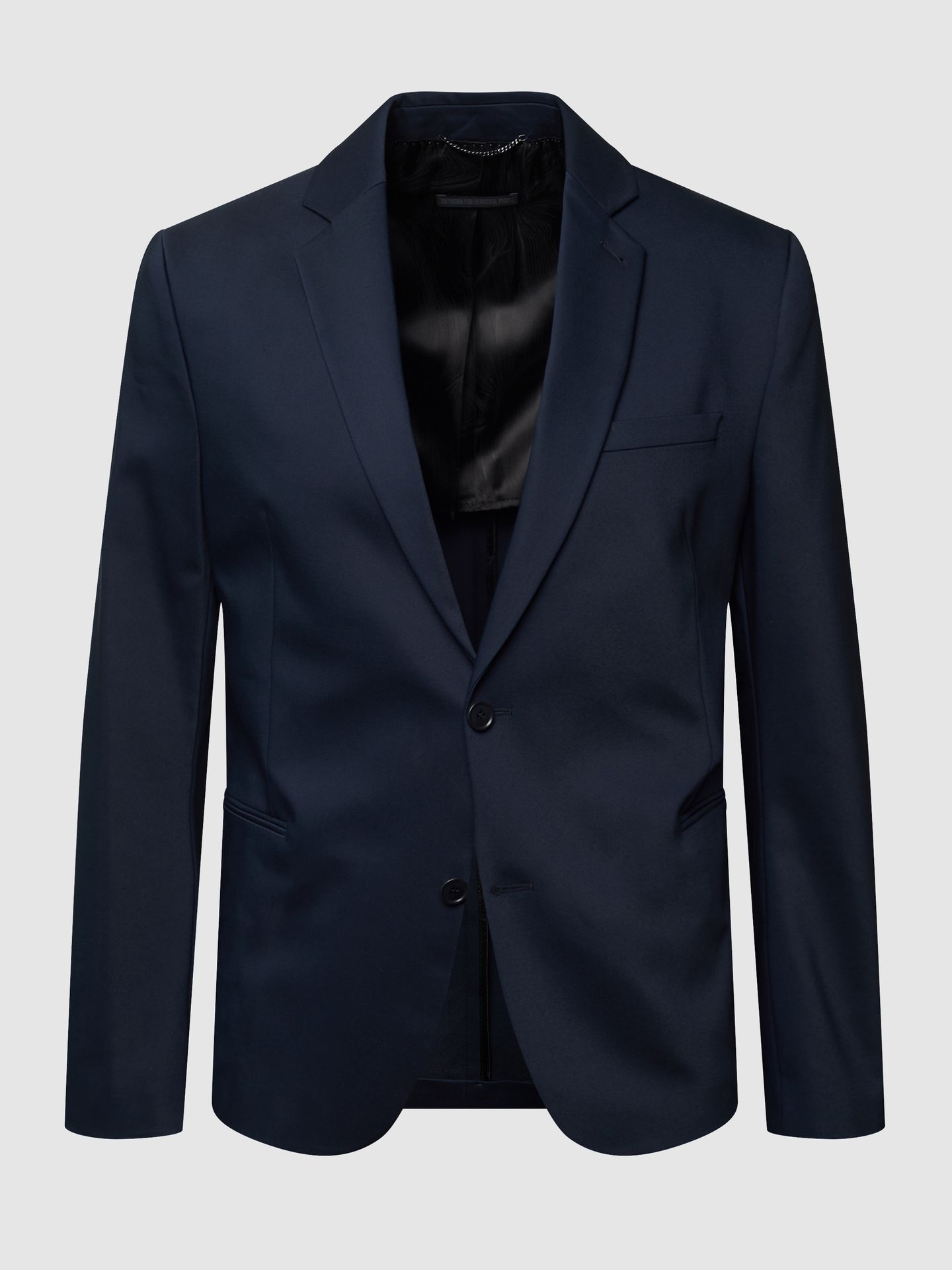 Marynarka na 2 guziki o kroju slim fit z lamowanymi kieszeniami
